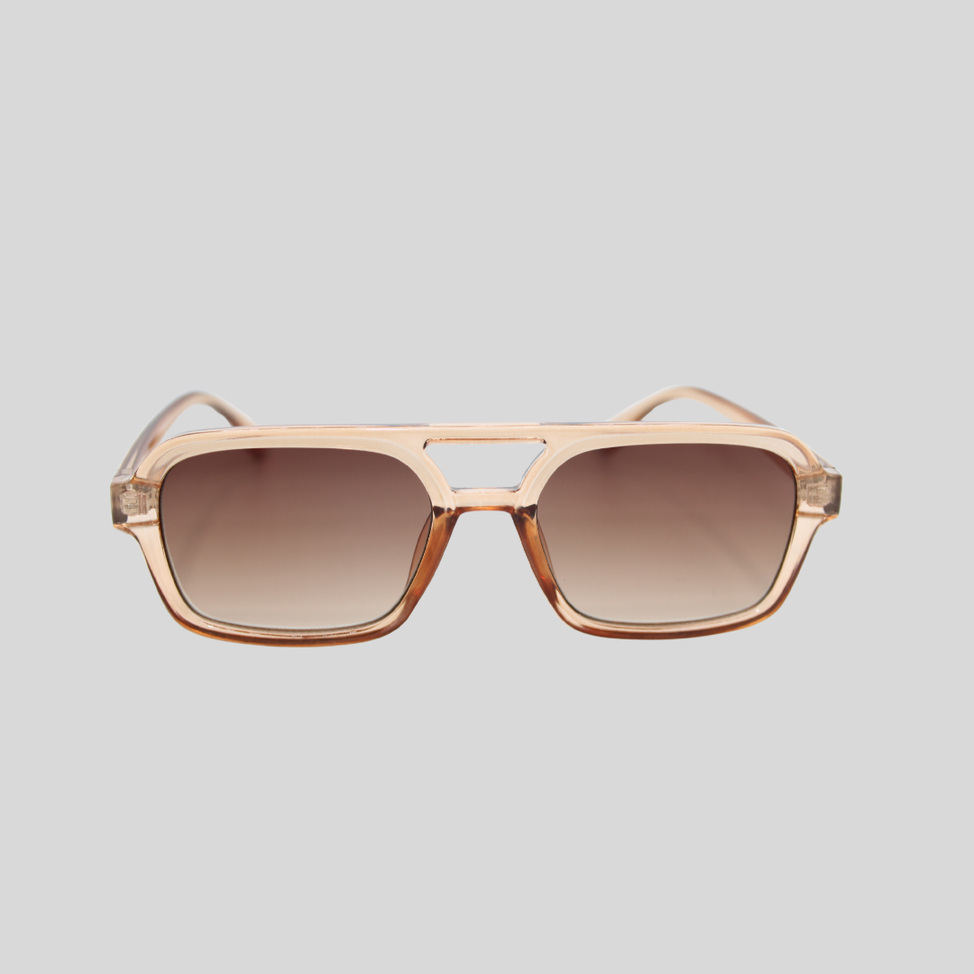 Tony Champagne sunglasses with transparent frame and tinted lenses