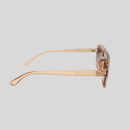 Tony Champagne brown side sunglasses with transparent frame and tinted lenses